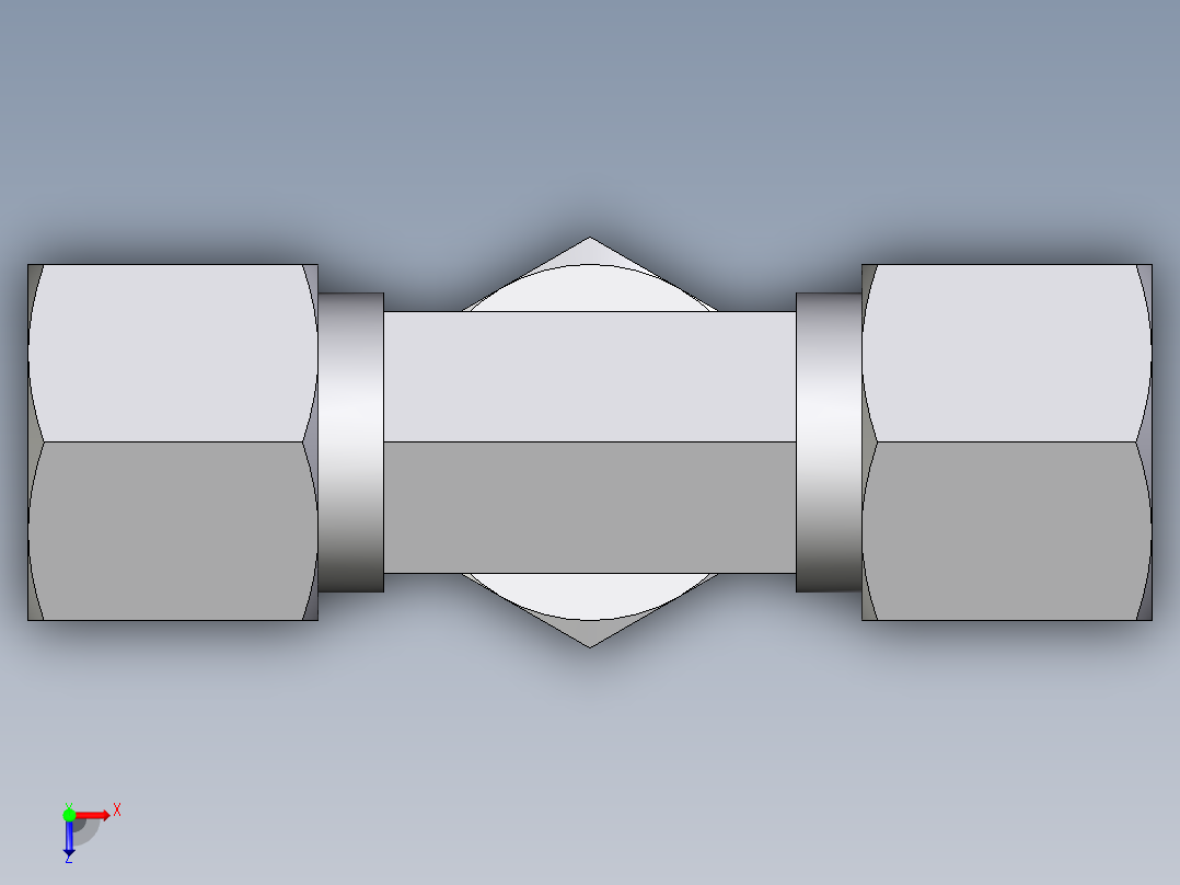 卡套式工业通用硬管接头EO_Assembled_adjustable_standpipe_branch_tee_EVT10LM71俯视图