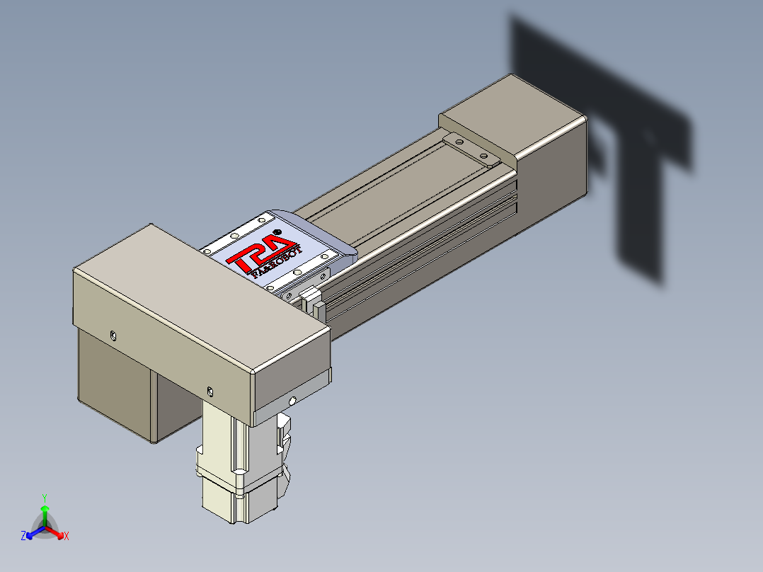 同步带全封闭直线模组TPA-HCB-65S-90-L100-MR-C-P10-N3主视图