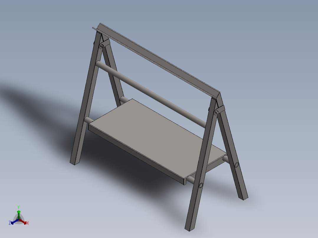 折叠式工作台正等轴测图