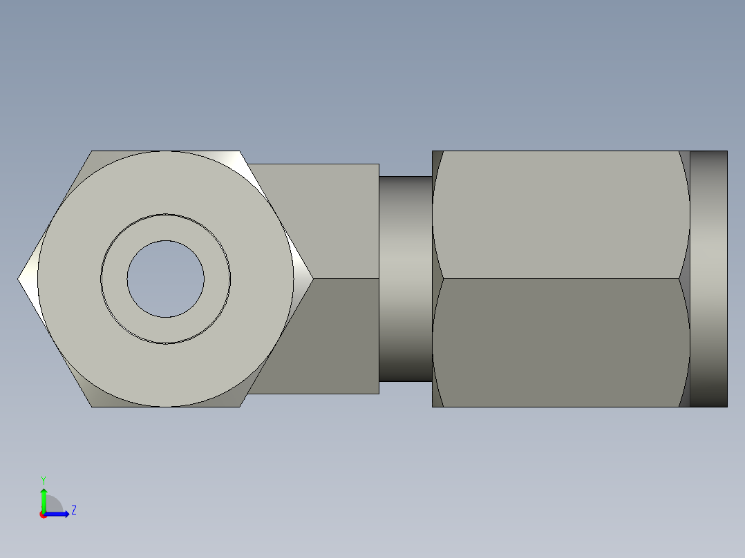 卡套式工业通用硬管接头5_rbu-s左视图