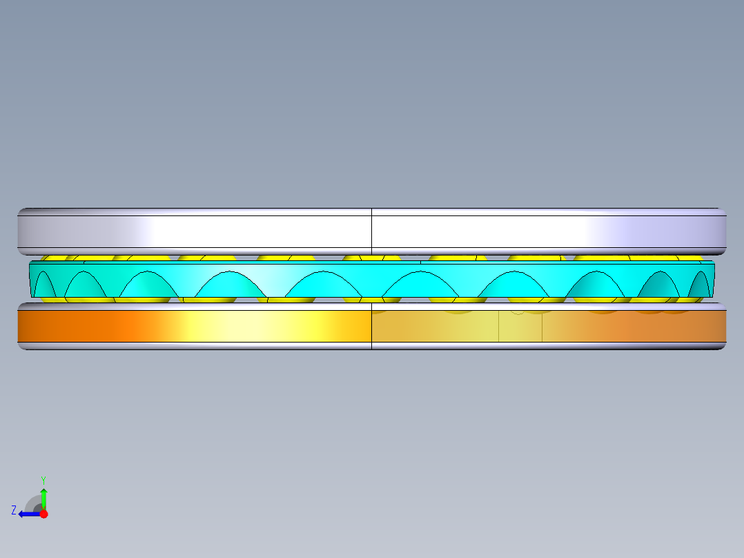 平面推力球轴承51113右视图