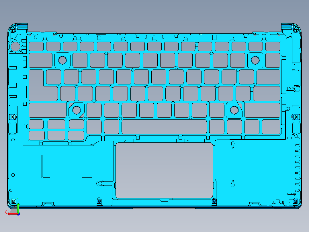 全铣件铣外围高光UG编程程序模型后视图