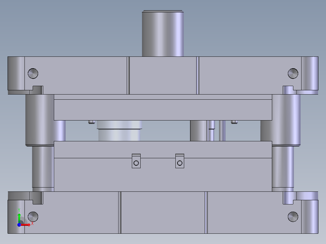 冷冲压模具三维图纸复合连续模具SW图纸素材前视图