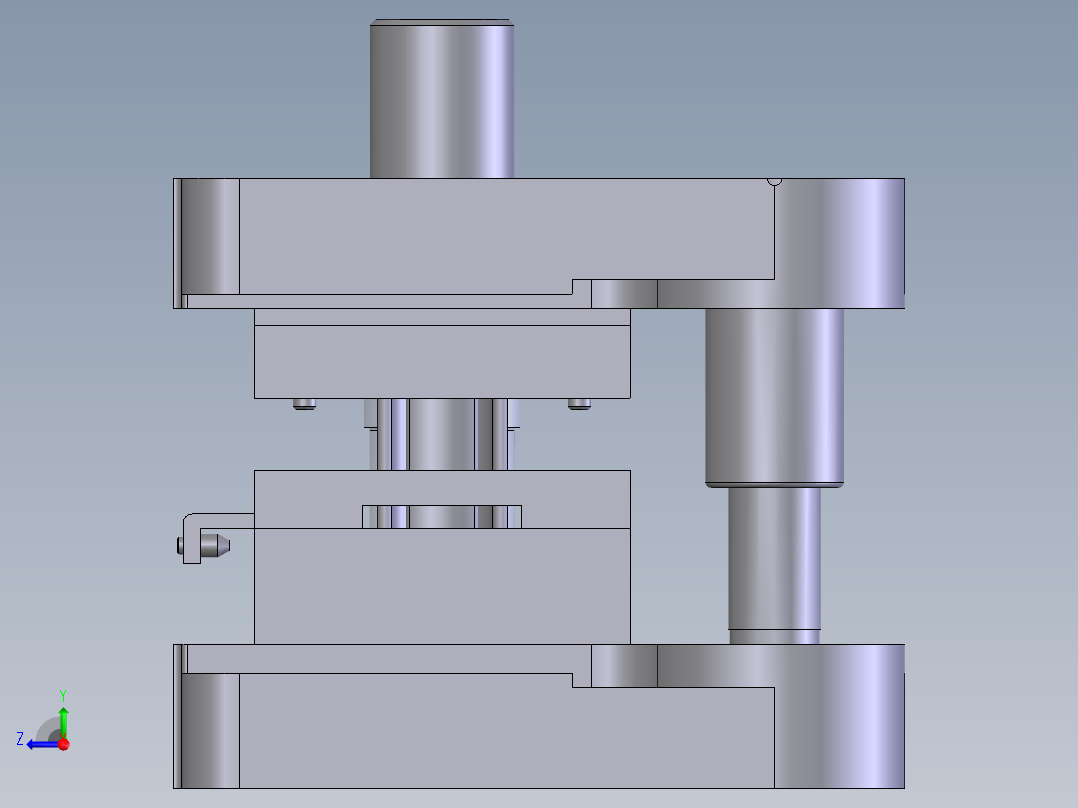 冷冲压模具三维图纸复合连续模具SW图纸素材右视图