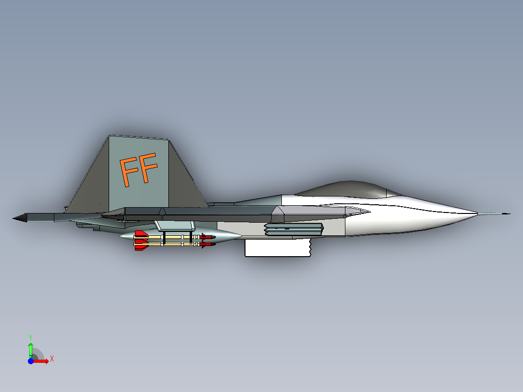 F22猛禽战斗机前视图