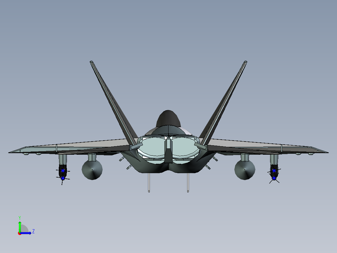 F22猛禽战斗机左视图