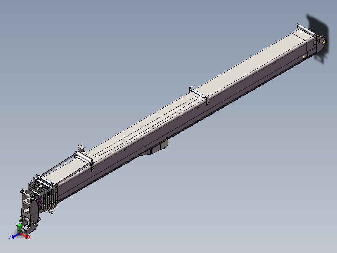内置双油缸伸缩臂200正等轴测图