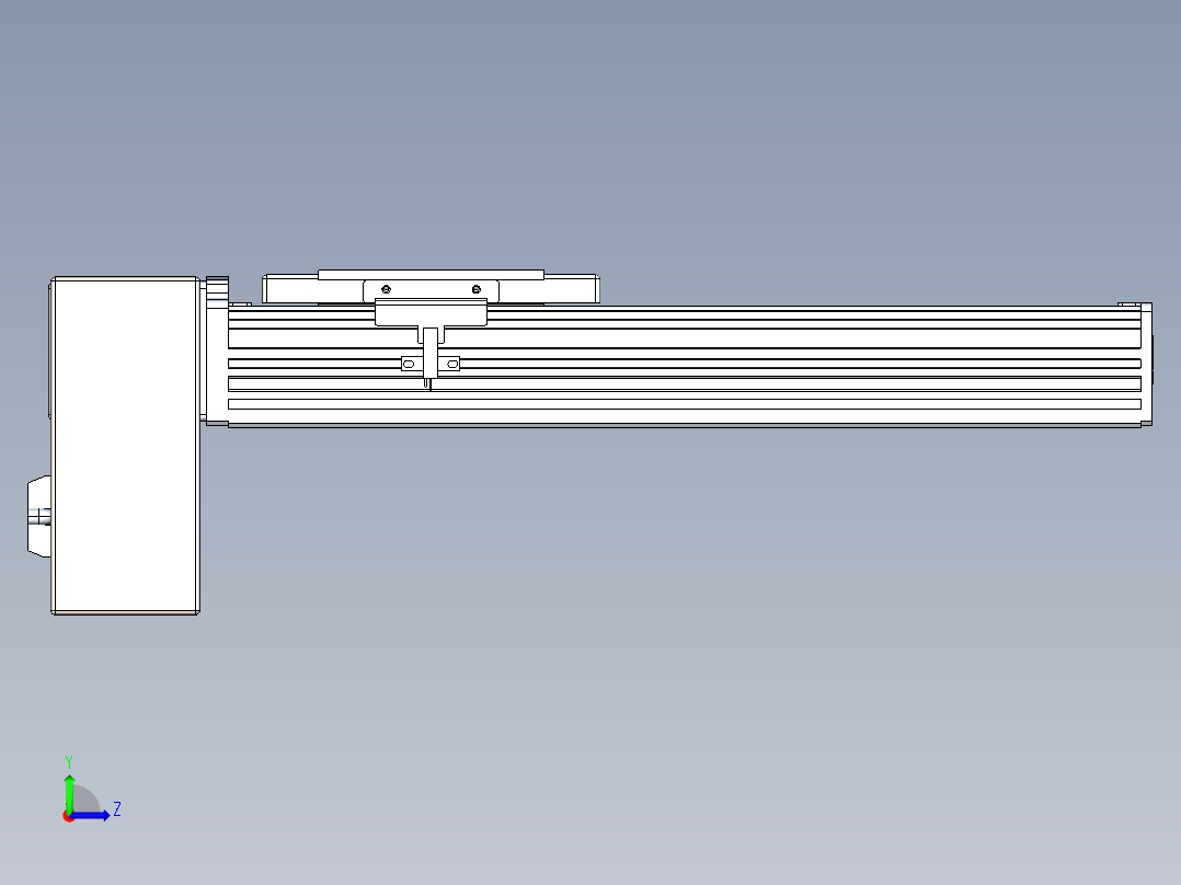 同步带全封闭直线模组TPA-HCB-110D-90-L200-RP-Y-P40-N3左视图