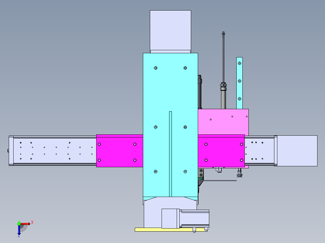 机械装配臂俯视图