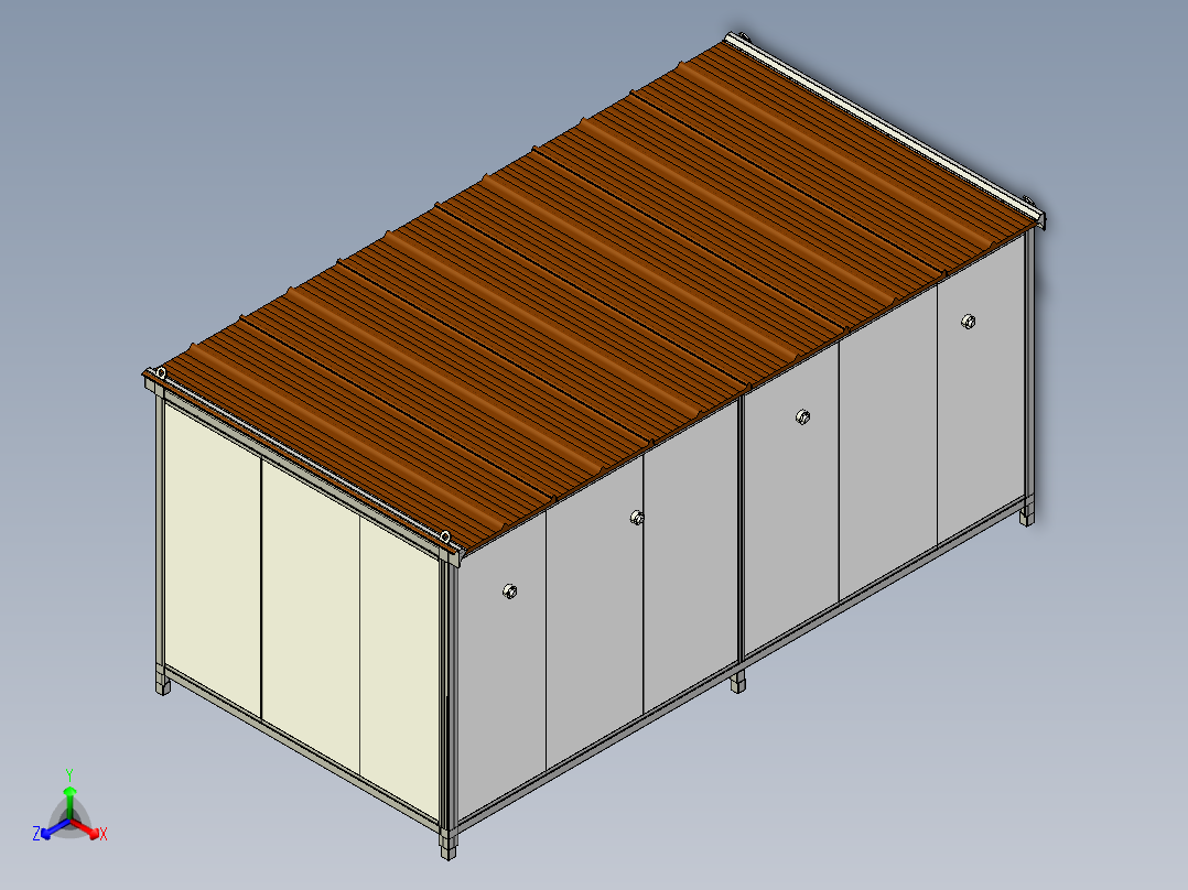 可移动洗手间厕所4位正等轴测图