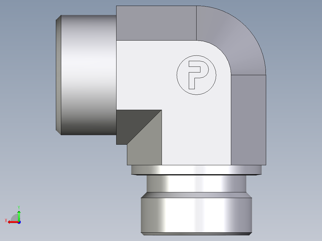 卡套式工业通用硬管接头EO_Male_stud_elbow_WE25SRCFX后视图