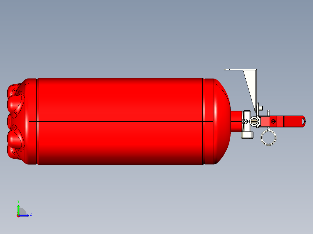 灭火器详细结构 stp左视图