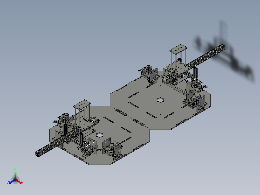 双向全自动软糖包装机正等轴测图
