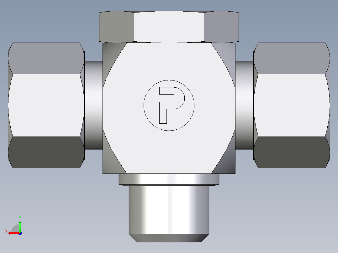 卡套式工业通用硬管接头EO_High_pressure_banjo_tee_TH14ZSM71后视图