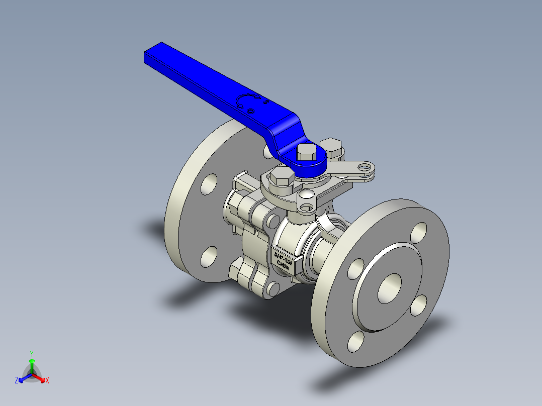 管道手动球阀-水管开关阀-手动阀门DN20铸钢球阀-1主视图