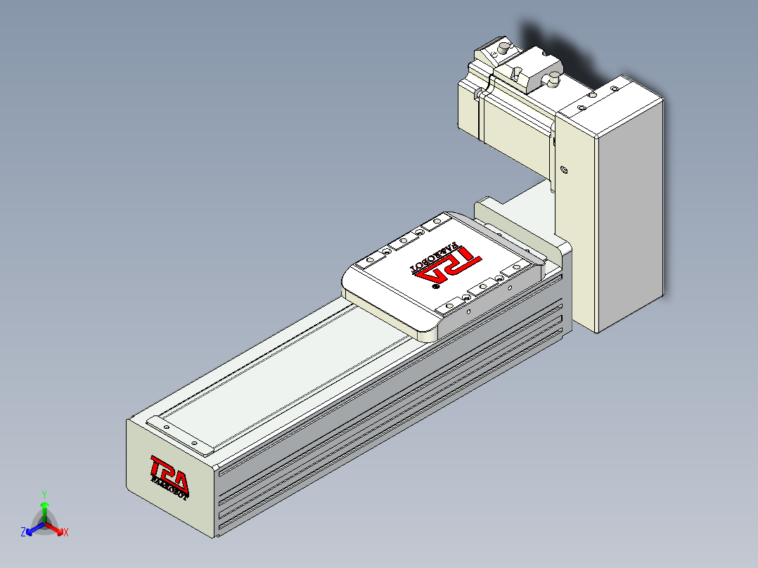 同步带全封闭直线模组TPA-HCB-85D-90-L150-LU-Y-P20-N3正等轴测图