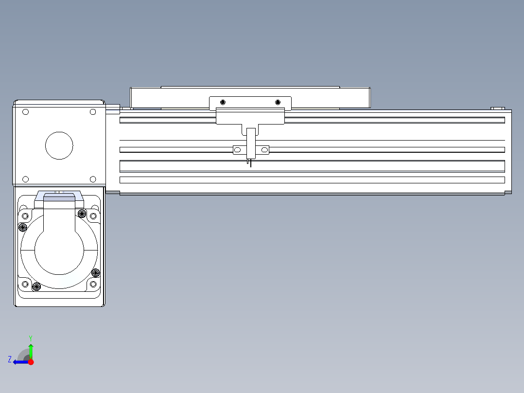 同步带全封闭直线模组TPA-HCB-120D-90-L50-LP-Y-P40-N3右视图