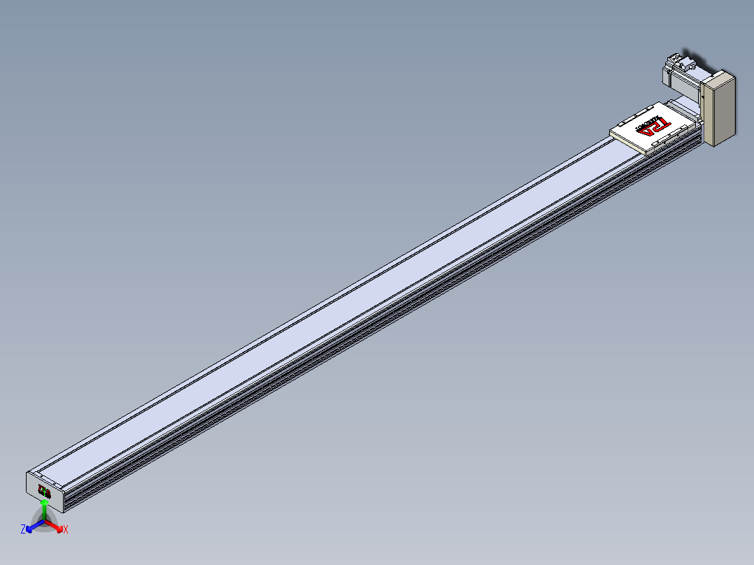 同步带全封闭直线模组TPA-HCB-110D-90-L1700-LU-Y-P40-N3正等轴测图