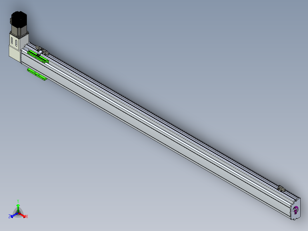 同步带滑台-半封闭B10-L90-S1500-R-P40-D3主视图