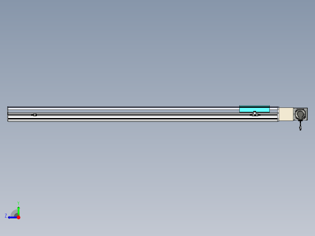 同步带滑台-半封闭B22H-L100-C-S1650-L-P75-D3-N5右视图