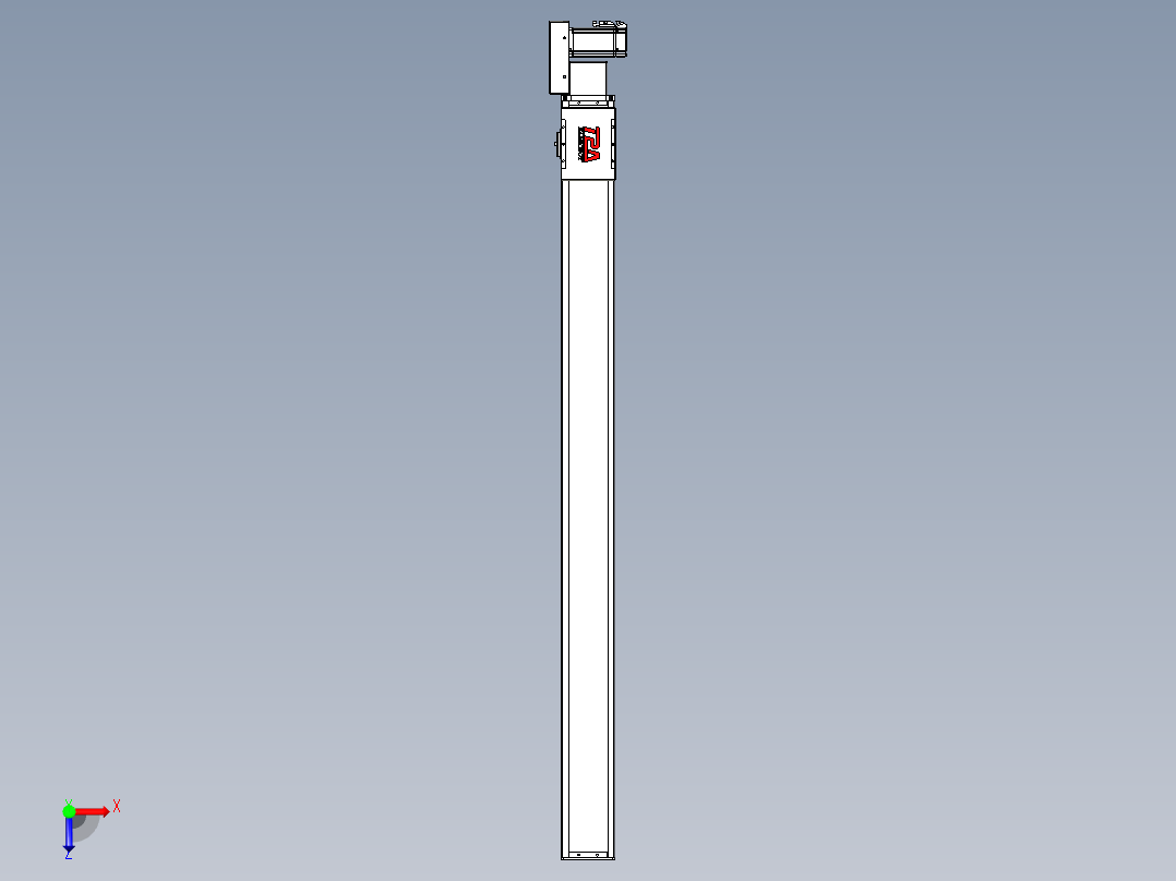 同步带全封闭直线模组TPA-HCB-110D-90-L1350-MR-C-P40-N3俯视图