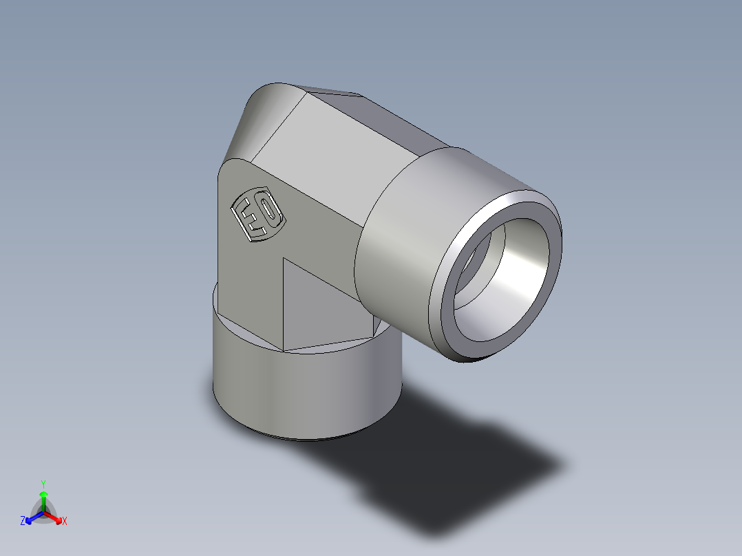 卡套式工业通用硬管接头EO_Union_elbow_W12S71X主视图