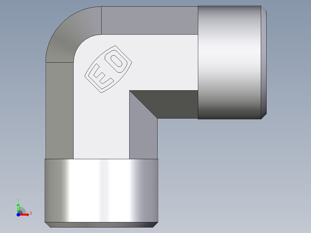 卡套式工业通用硬管接头EO_Union_elbow_W12S71X前视图