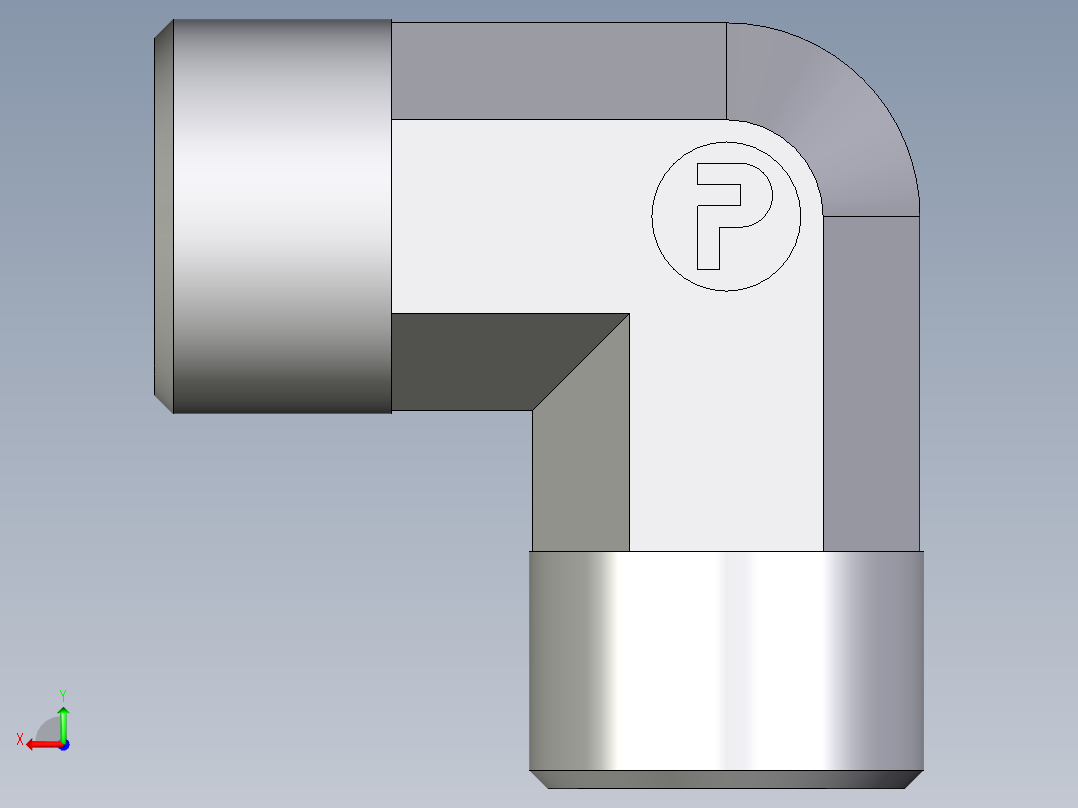卡套式工业通用硬管接头EO_Union_elbow_W12S71X后视图