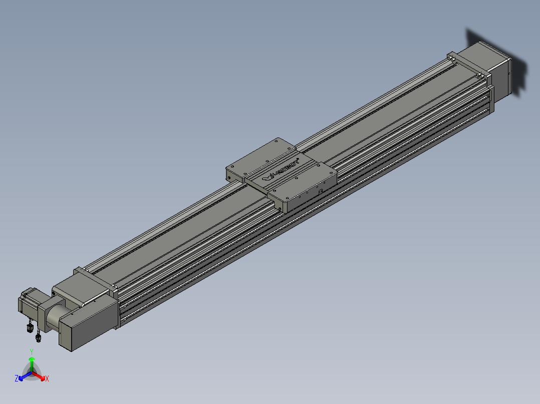 威洛博直线电机模组EB20-L224-S1350-BL-ZP75-MS3-5K正等轴测图