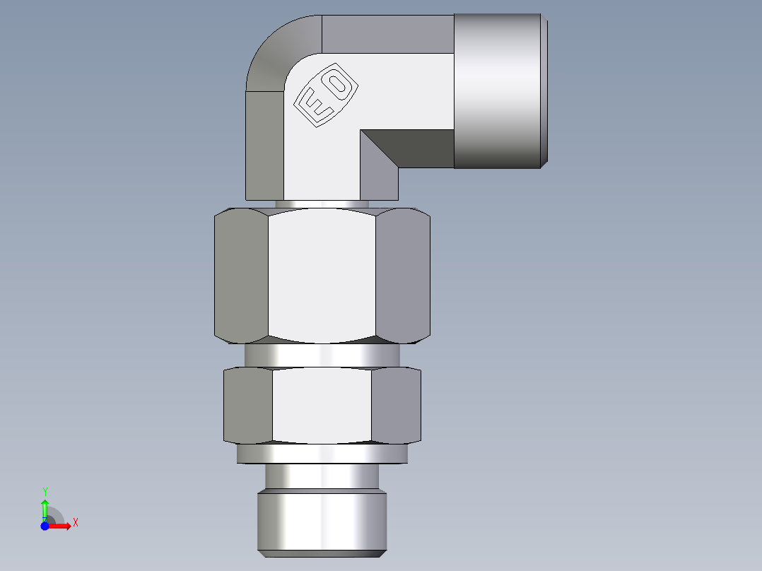 卡套式工业通用硬管接头EO_Assembled_adjustable_standpipe_elbow_EVW12SROMD71前视图