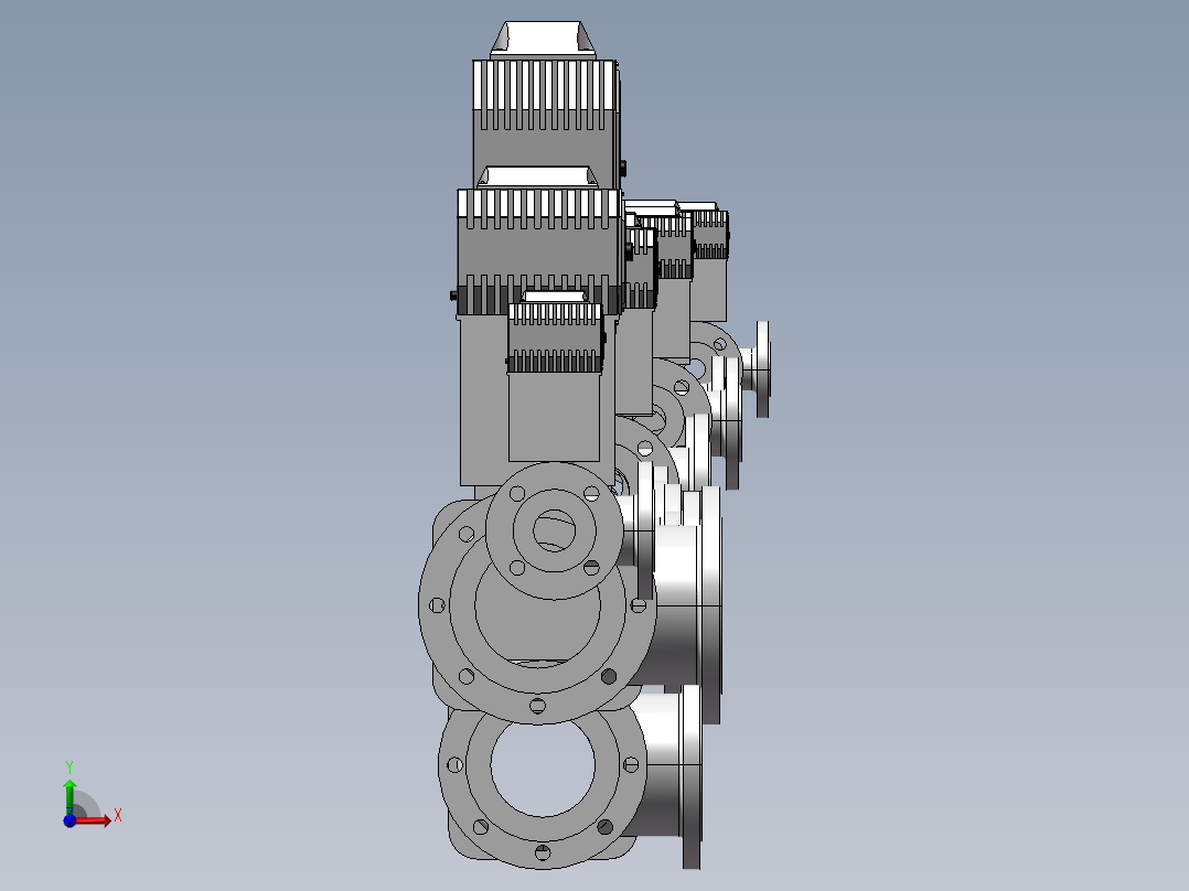 电动三通球阀换向球阀16款前视图