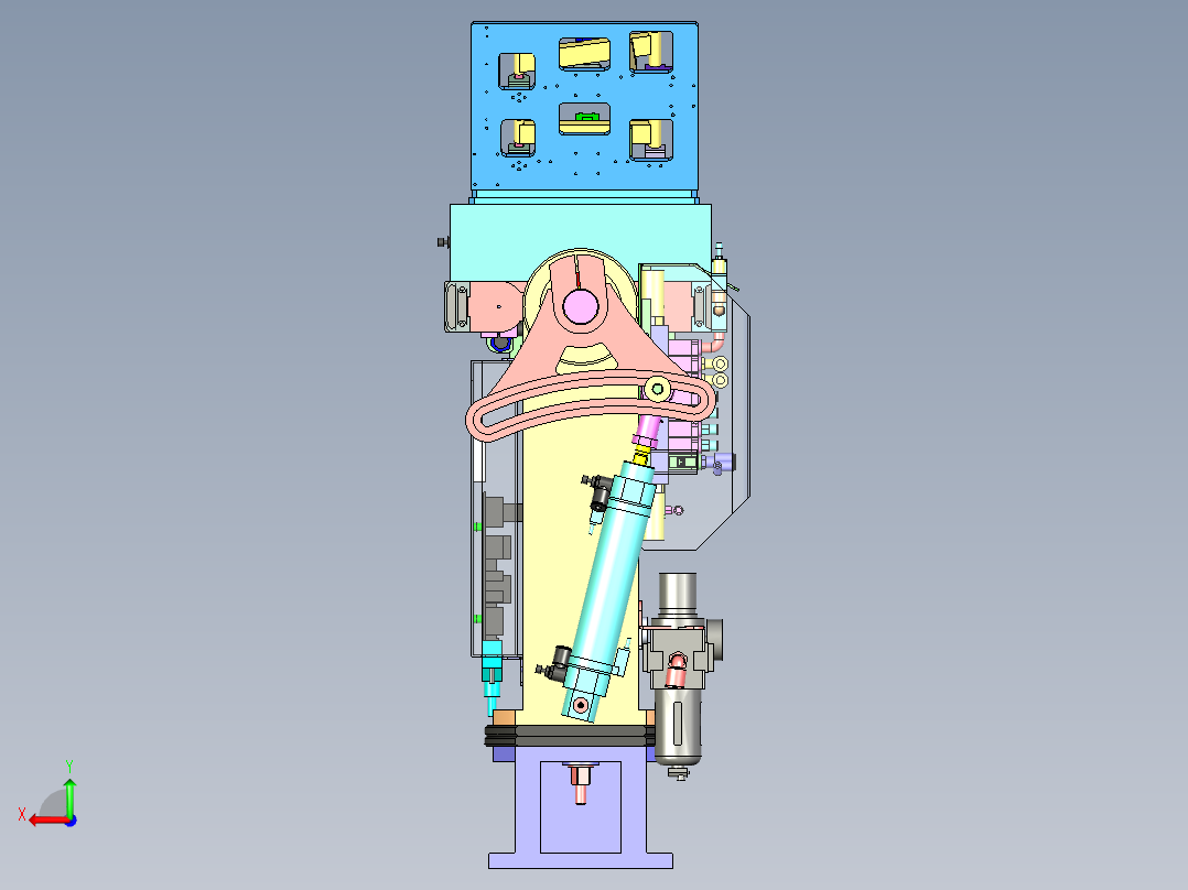 倒L形焊接变位机机构后视图