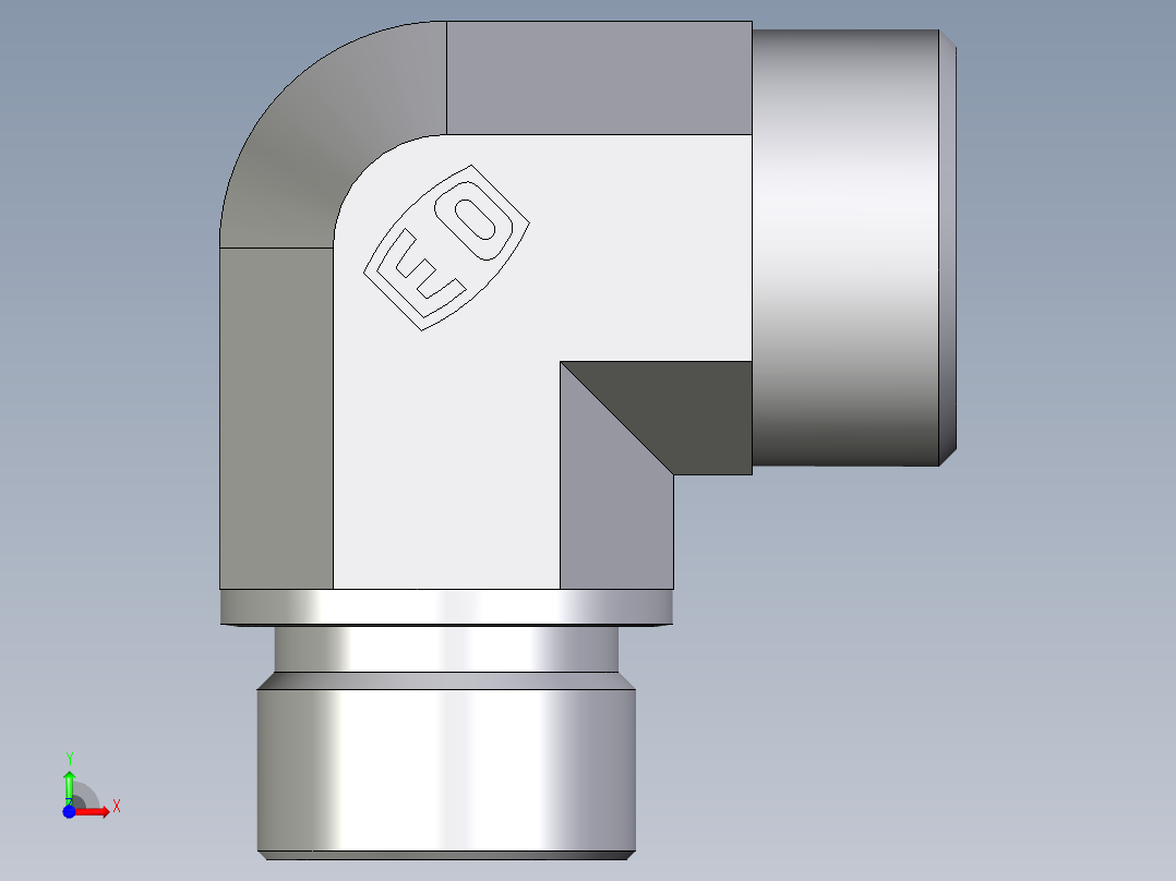 卡套式工业通用硬管接头EO_Male_stud_elbow_WE22LMCFX前视图