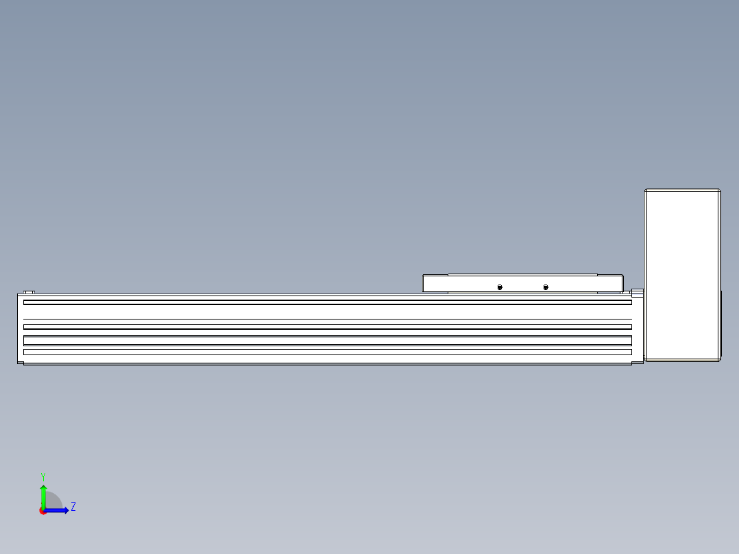 同步带全封闭直线模组TPA-HCB-120D-90-L300-LU-Y-P40-N3左视图