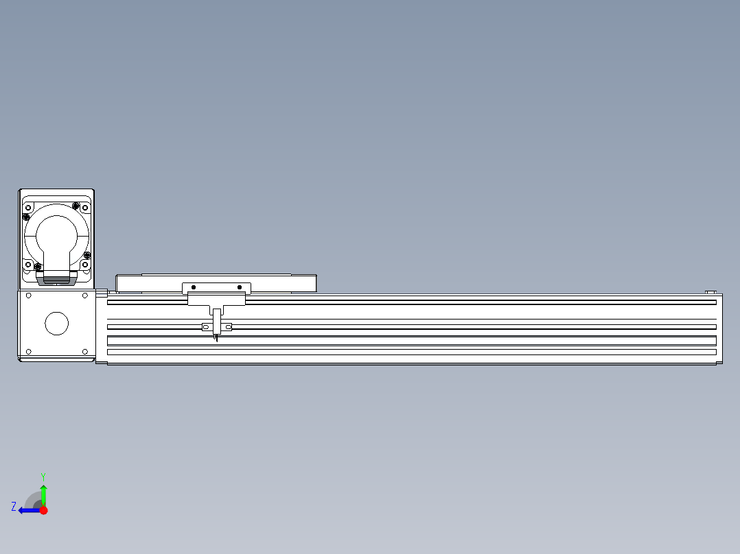 同步带全封闭直线模组TPA-HCB-120D-90-L300-LU-Y-P40-N3右视图