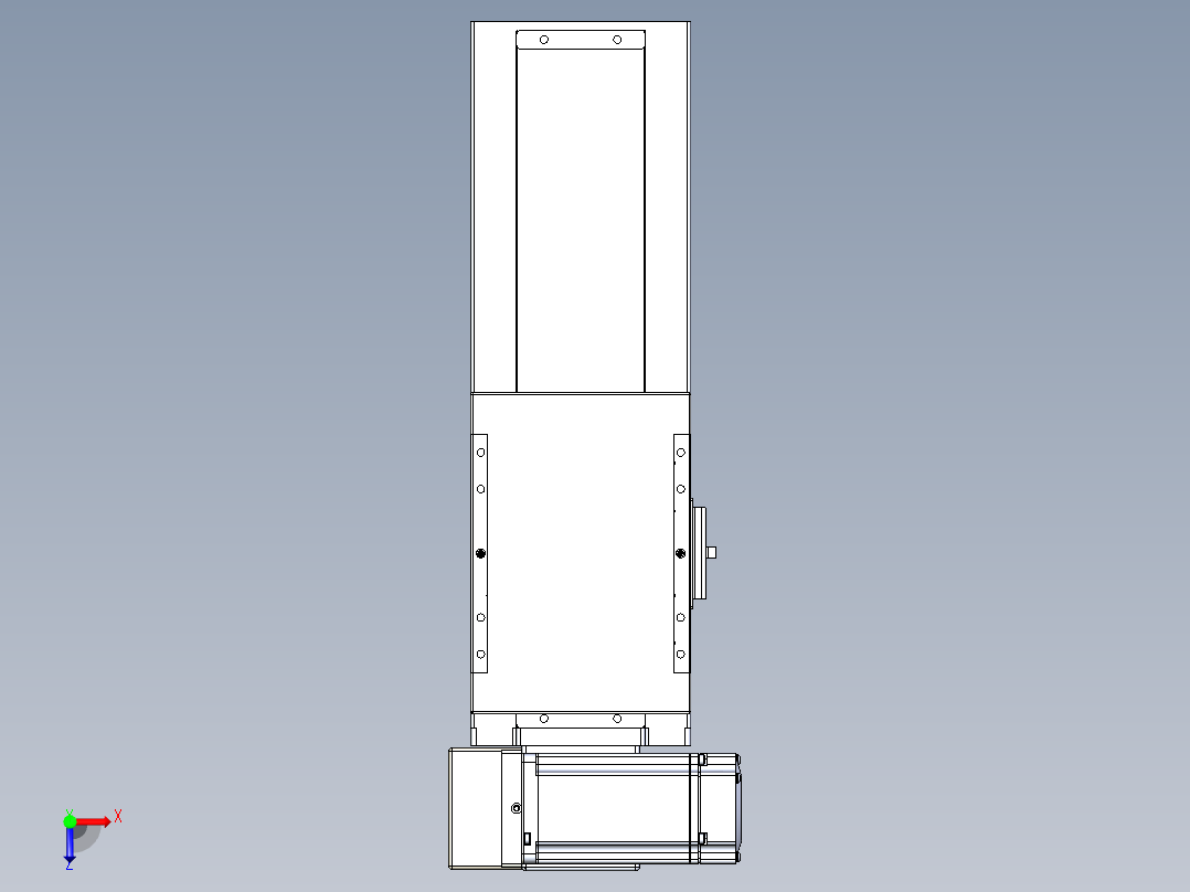 同步带全封闭直线模组TPA-HCB-120D-90-L150-LU-C-P40-N3俯视图