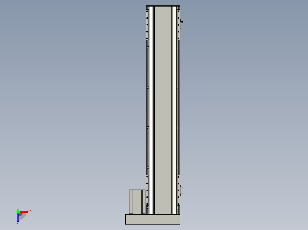 直线模组LHA170-S800-R设计图纸俯视图