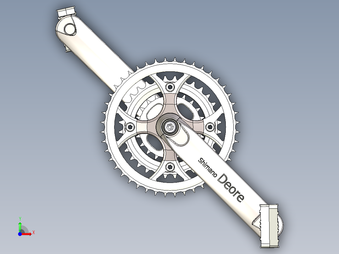 自行车脚踏组件前视图