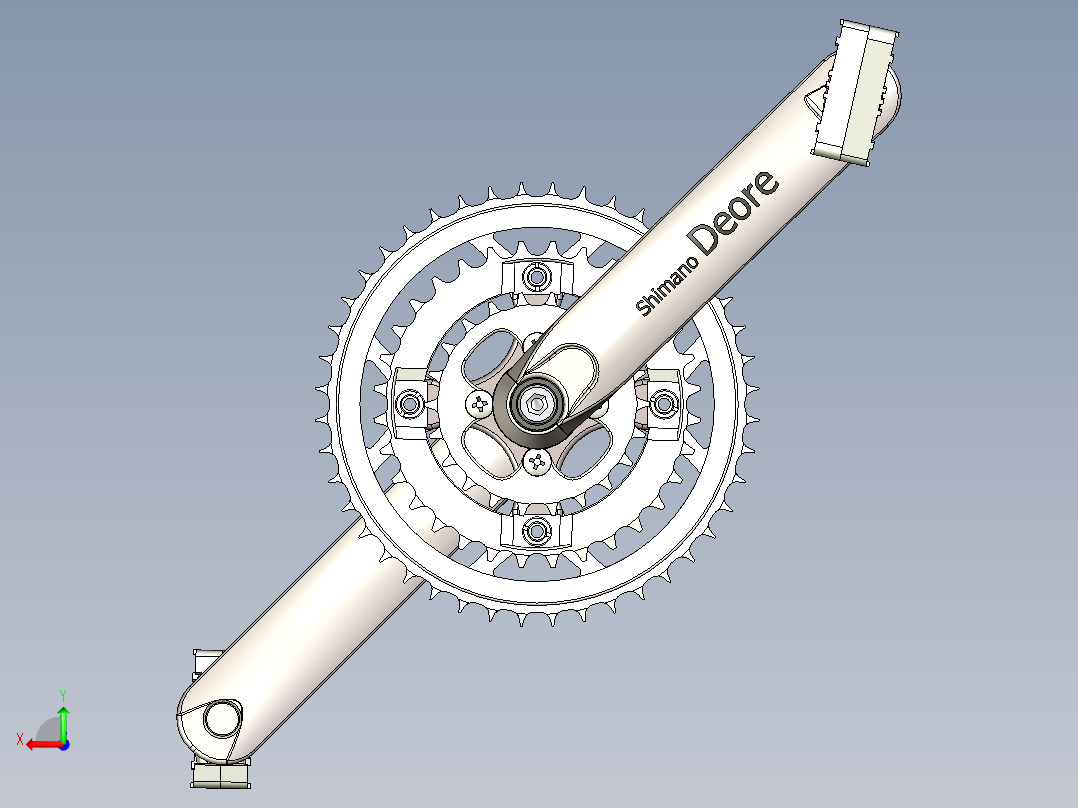 自行车脚踏组件后视图