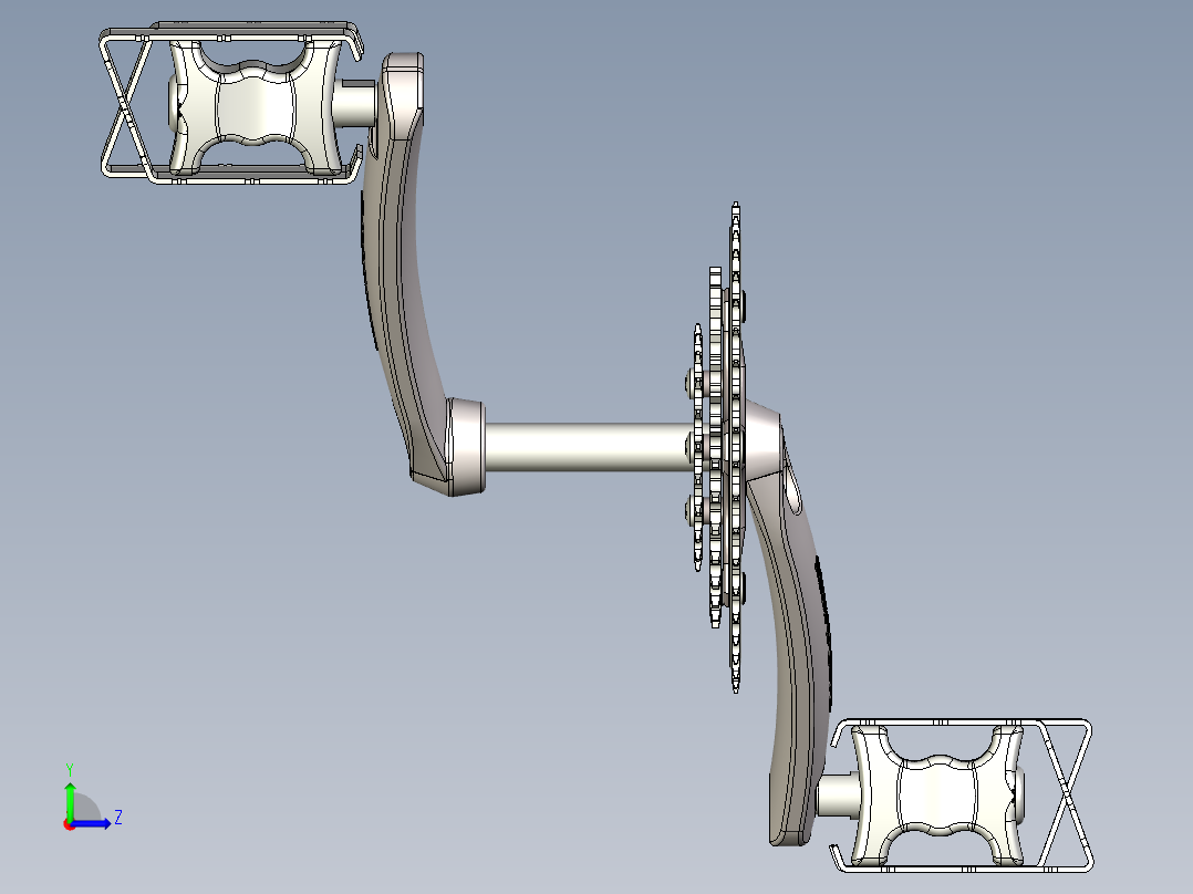 自行车脚踏组件左视图