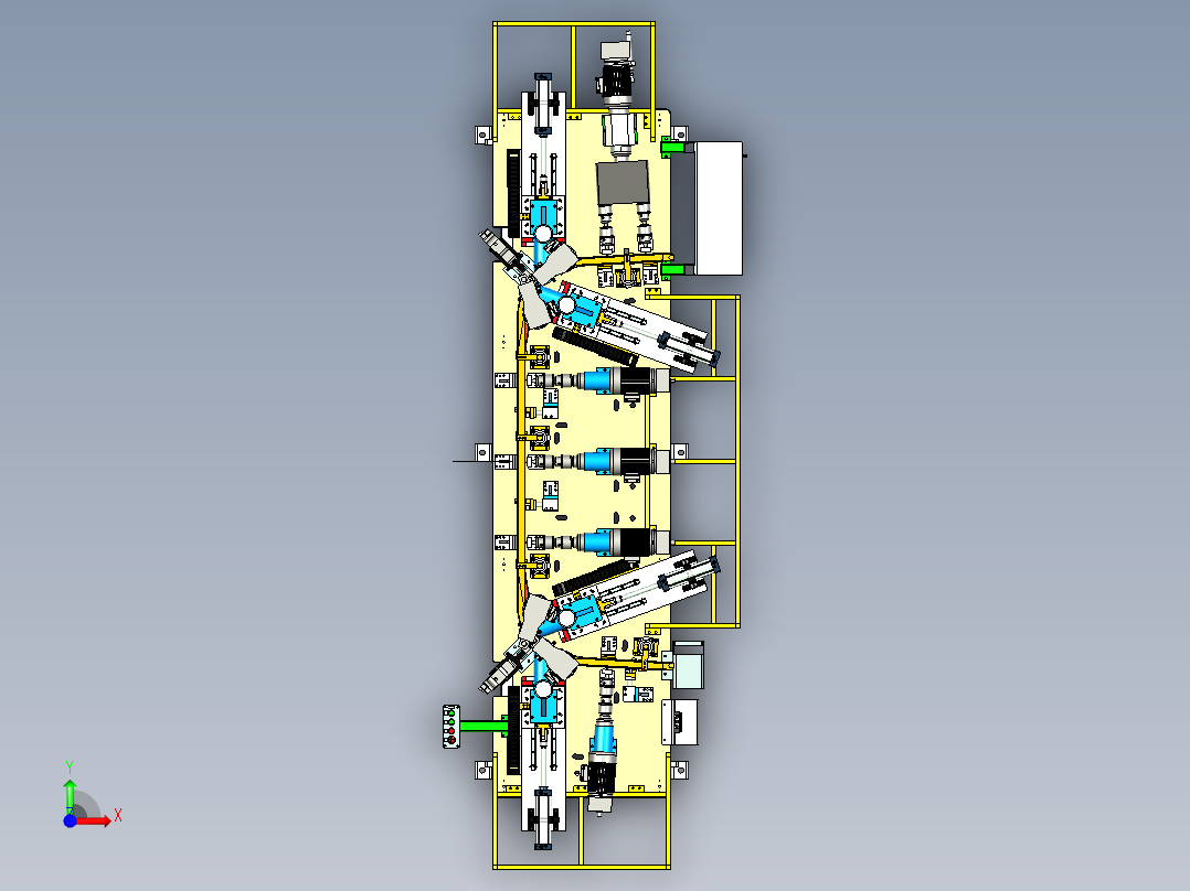汽车行业-东风货车骨架自动钻孔机前视图