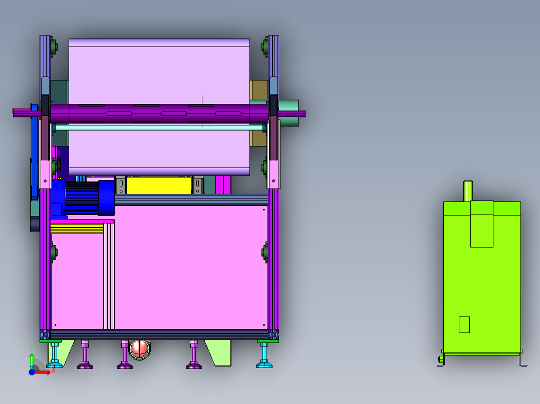 无纺布熔喷挤出收卷机前视图