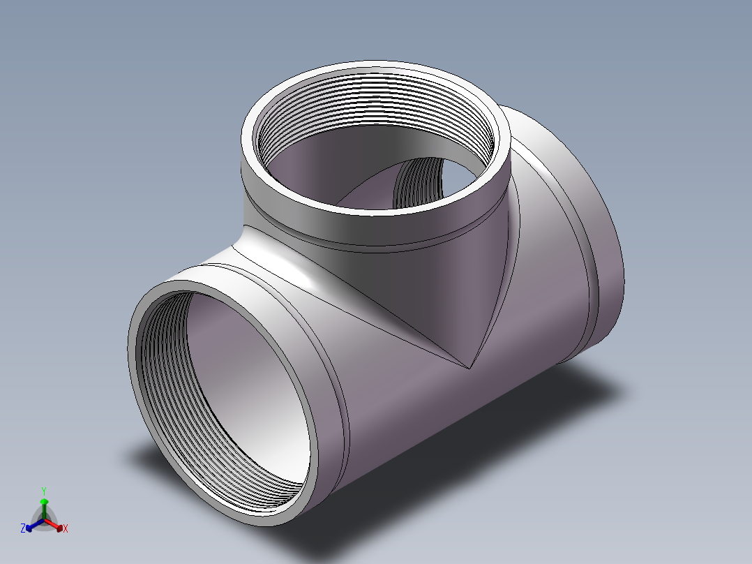 三通-等径 DN80主视图