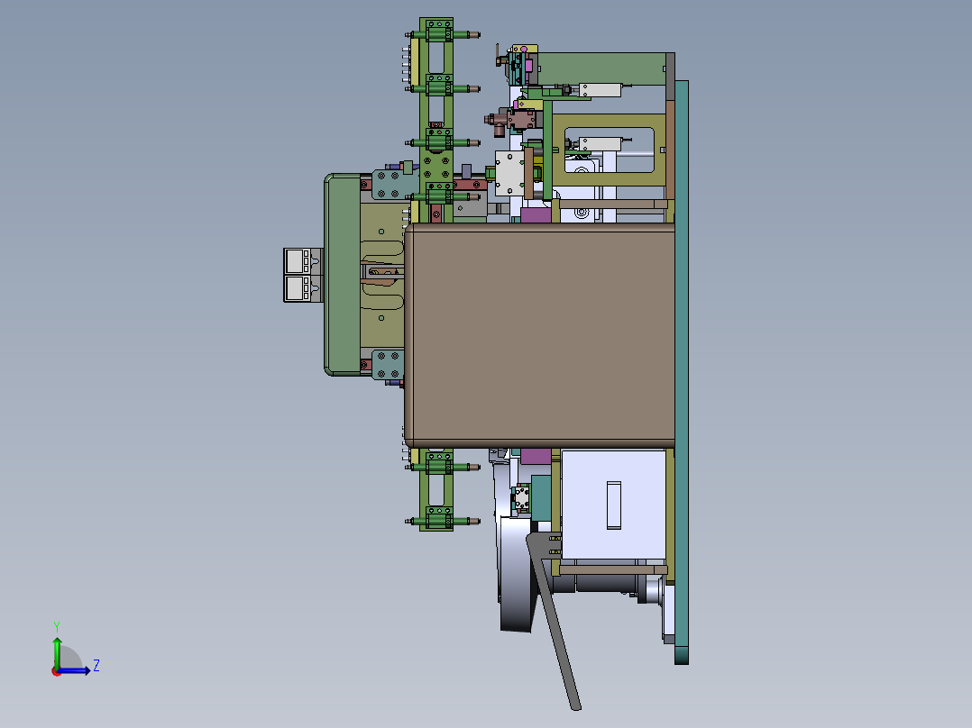 USB3.1-移位机构3D数模图纸+Solidworks设计左视图