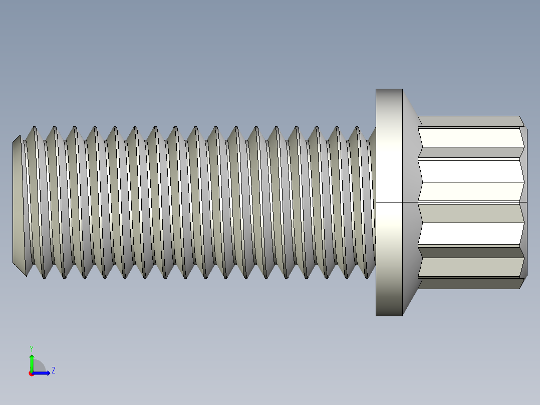 法兰头螺钉-5-16in-24 0.75long 12-point screws.IGS左视图