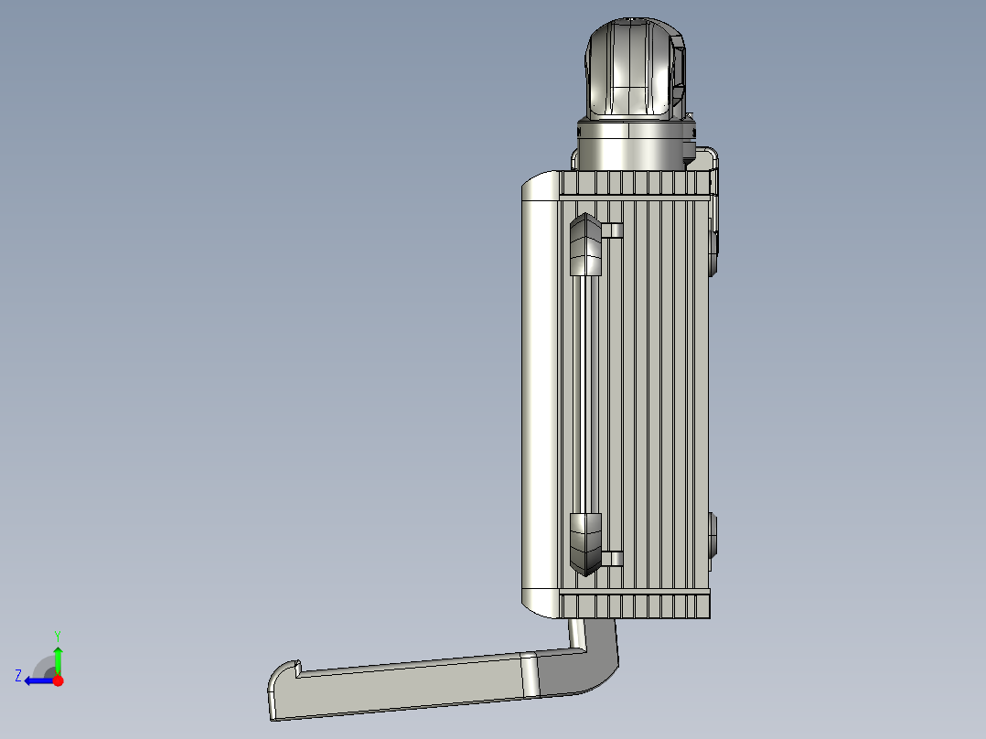 悬臂控制操控箱键盘支架-A1-墙座+90度箱体连接器右视图