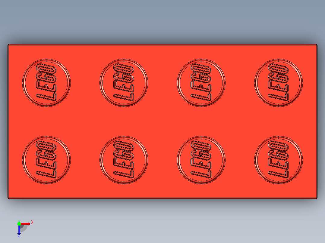 乐高套装 4421基本积木-300121 Bright Red Brick 2 x 4.STEP俯视图