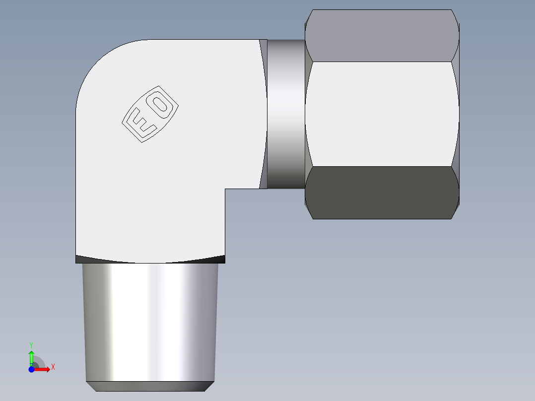 卡套式工业通用硬管接头EO_Male_stud_elbow_WE08LMCF前视图
