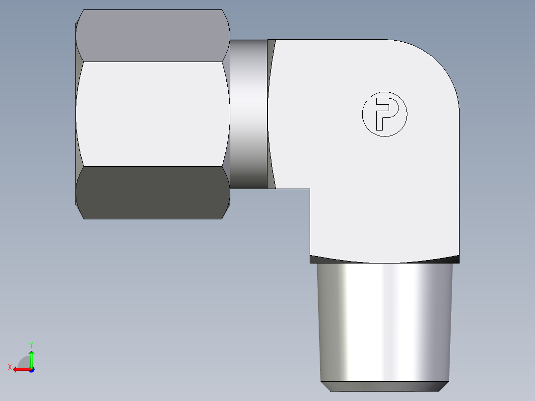 卡套式工业通用硬管接头EO_Male_stud_elbow_WE08LMCF后视图