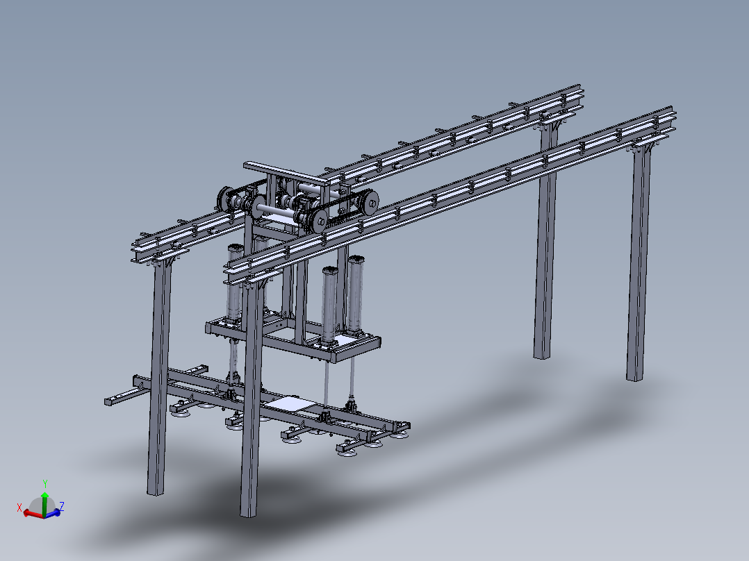 吸附式桁架机械手主视图